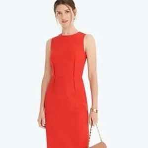 NWT J.CREW Red Sheath Dress Size 2